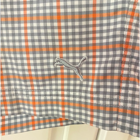 Puma DryCell Men’s Shorts Size 28 Plaid Gray Orange. 4 pockets. Golf or casual. - Picture 4 of 10